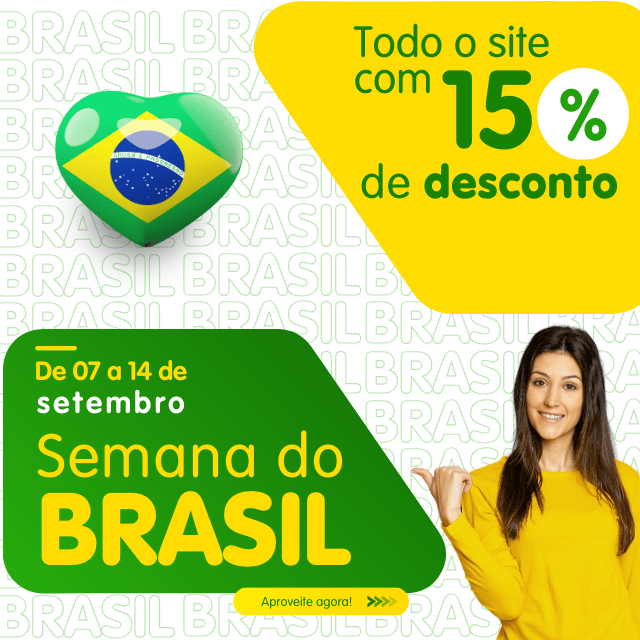 Semana do Brasil 2024: 15% de desconto em todo o site