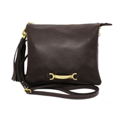 Bolsa a Tiracolo de Couro Mari - Marrom Café Bolsa a Tiracolo de Couro Mari - Marrom Café