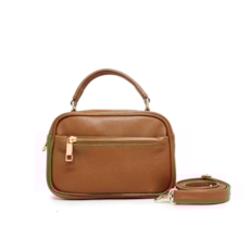 Bolsa a Tiracolo Feminina de Couro Milena - Caramelo Bolsa a Tiracolo Feminina de Couro Milena - Caramelo