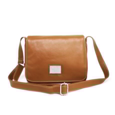 Bolsa Carteiro de Couro Feminina Renné Jr. - Caramelo Bolsa Carteiro de Couro Feminina Renné Jr. - Caramelo