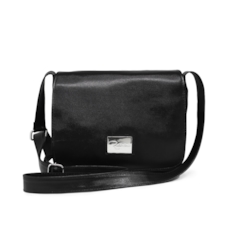 Bolsa Carteiro de Couro Feminina Renné Jr. - Preta Bolsa Carteiro de Couro Feminina Renné Jr. - Preta