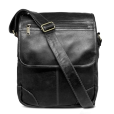 Bolsa Carteiro de Couro Masculina Oscar - Preto Bolsa Carteiro de Couro Masculina Oscar - Preto