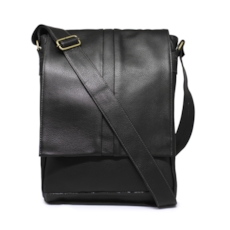Bolsa Carteiro de Couro Masculina Tony - Preto Bolsa Carteiro de Couro Masculina Tony - Preto
