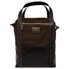 Bolsa Carteiro de Lona e Couro Jean - Lona Marrom/Couro Café Bolsa Carteiro de Lona e Couro Jean - Lona Marrom/Couro Café