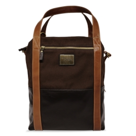 Bolsa Carteiro de Lona e Couro Jean - Lona Marrom/Couro Café/Caramelo Bolsa Carteiro de Lona e Couro Jean - Lona Marrom/Couro Café/Caramelo