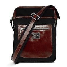 Bolsa Carteiro de Lona e Couro Philip - Preto Bolsa Carteiro de Lona e Couro Philip - Preto