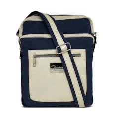 Bolsa Carteiro de Lona e Couro Philip – Azul Marinho Bolsa Carteiro de Lona e Couro Philip – Azul Marinho