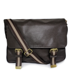 Bolsa Carteiro Masculina de Couro Luigi – Marrom Café Bolsa Carteiro Masculina de Couro Luigi – Marrom Café