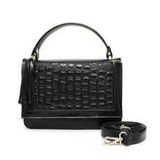 Bolsa de Couro Estruturada Olívia - Preto Bolsa de Couro Estruturada Olívia - Preto