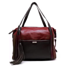 Bolsa de Couro Roberta - Vermelho/Café Bolsa de Couro Roberta - Vermelho/Café