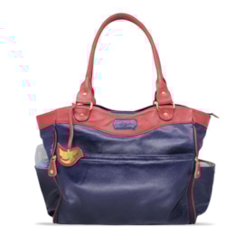 Bolsa para Bebê de Couro Modelo Laís - Azul Marinho Bolsa para Bebê de Couro Modelo Laís - Azul Marinho