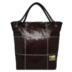 Bolsa Saco de Couro Squares - Chocolate