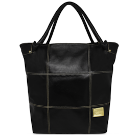 Bolsa Saco de Couro Squares – Preto Bolsa Saco de Couro Squares – Preto