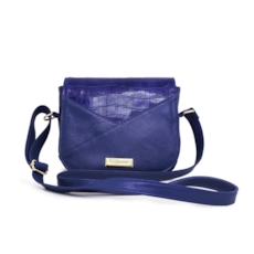 Bolsa Transversal de Couro Malu - Azul/Couro Croco Azul | Por Nanda Soares Bolsa Transversal de Couro Malu - Azul/Couro Croco Azul | Por Nanda Soares