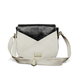 Bolsa Transversal de Couro Malu - Preto/Off White | Por Nanda Soares Bolsa Transversal de Couro Malu - Preto/Off White | Por Nanda Soares