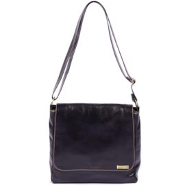 Bolsa Transversal de Couro Paulo - Preto Bolsa Transversal de Couro Paulo - Preto