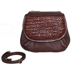 Bolsa Transversal Feminina de Couro Gisele - Pinhão Bolsa Transversal Feminina de Couro Gisele - Pinhão