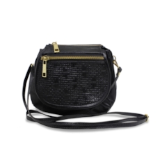 Bolsa Transversal Feminina de Couro Gisele - Preta Bolsa Transversal Feminina de Couro Gisele - Preta