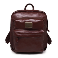 Mochila de Couro Enzo - Pinhão - tam: Pequeno Mochila de Couro Enzo - Pinhão - tam: Pequeno