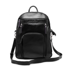Mochila de Couro Unisex - Preto Mochila de Couro Unisex - Preto