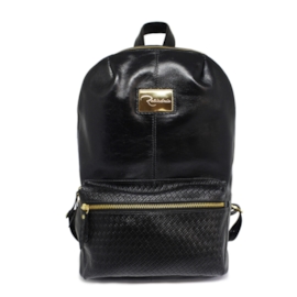 Mochila Feminina de Couro Bruna - Preta Mochila Feminina de Couro Bruna - Preta