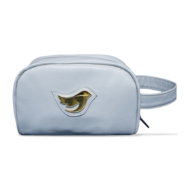 Necessaire de Couro Little Bird - Azul Bebê Necessaire de Couro Little Bird - Azul Bebê
