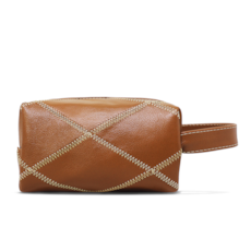 Necessaire de Couro Patchwork - Caramelo Necessaire de Couro Patchwork - Caramelo