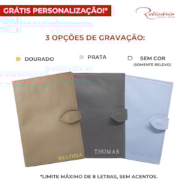 Porta Cartão de Vacina de Couro - Azul Bebê Porta Cartão de Vacina de Couro - Azul Bebê