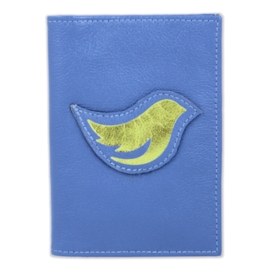 Porta Passaporte de Couro Bird - Azul / Dourado Porta Passaporte de Couro Bird - Azul / Dourado