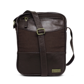 Shoulder Bag de Couro e Lona Sam - Marrom Café | Por Nanda Soares Shoulder Bag de Couro e Lona Sam - Marrom Café | Por Nanda Soares