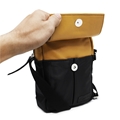 Shoulder Bag de Couro e Nylon Nick - Mostarda/ Preto
