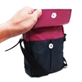 Shoulder Bag de Couro e Nylon Nick - Rosa/Azul Marinho