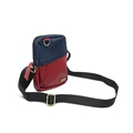 Shoulder Bag de Couro e Nylon Oliver - Azul/Vermelho